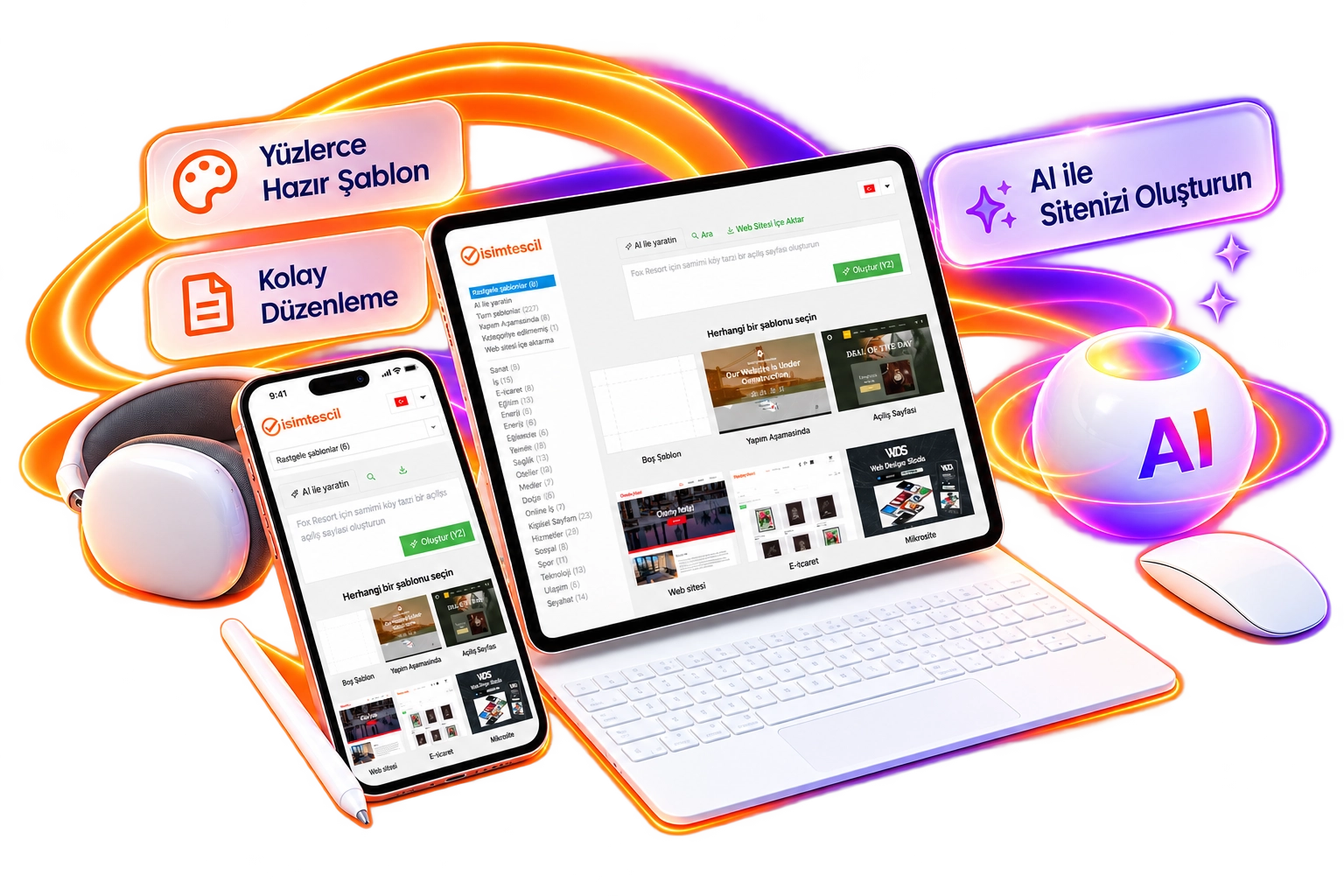 AI destekli Web Kılavuz ile web sitesi oluşturma