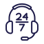 7/24 Saat Destek Ikonu